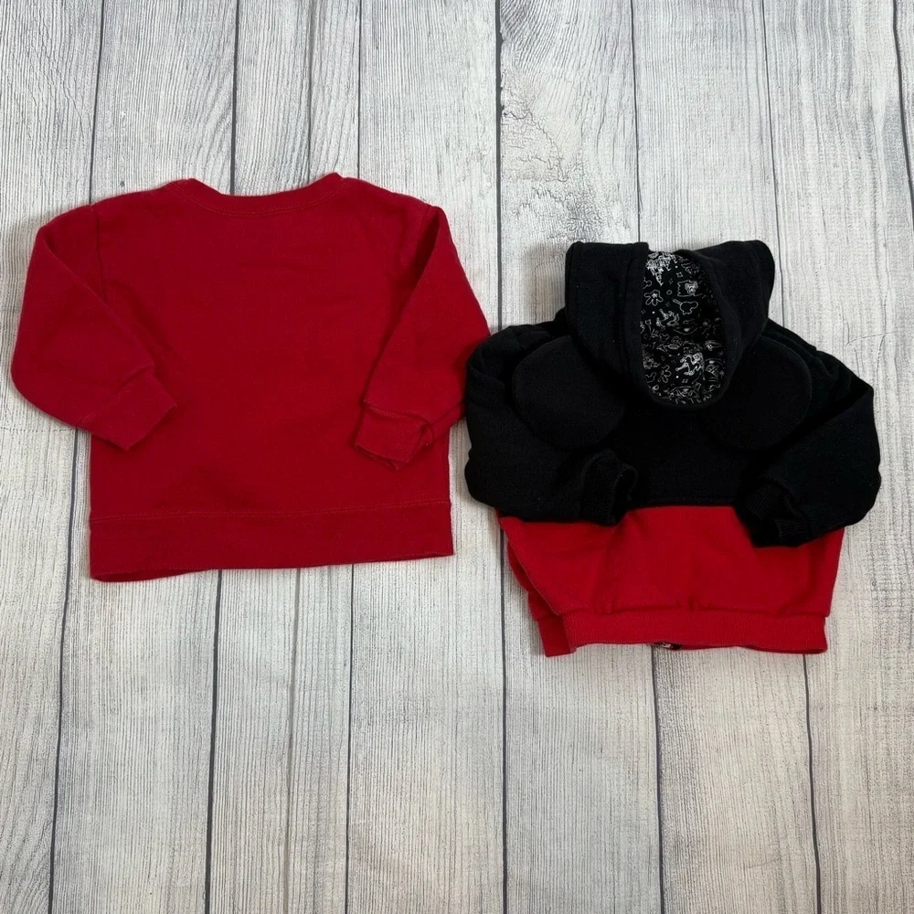 Disney Parks Mickey Mouse Hoodie Garanimals Red Sweatshirt Bundle/size 12M